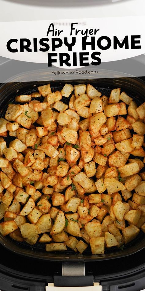 Home Fries Breakfast Air Fryer, Home Fries In The Air Fryer, Air Fry Home Fries, Home Fries Recipe Air Fryer, Air Fried Home Fries, Airfryer Home Fries, Air Fryer Home Fries Recipe, Dinner Sides Air Fryer, Quick Dinner Ideas Air Fryer