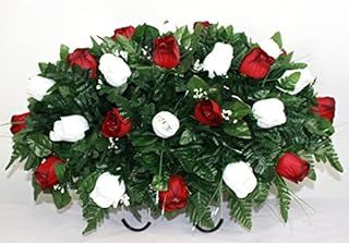 Amazon.com: Crazyboutdeco Headstone Saddle Arrangements, Saddle Arrangements, Headstones Decorations, Artificial Silk Flower Arrangements, Sympathy Bouquets, Cemetery Headstones, Cemetery Decorations, Grave Decorations, Silk Bouquet