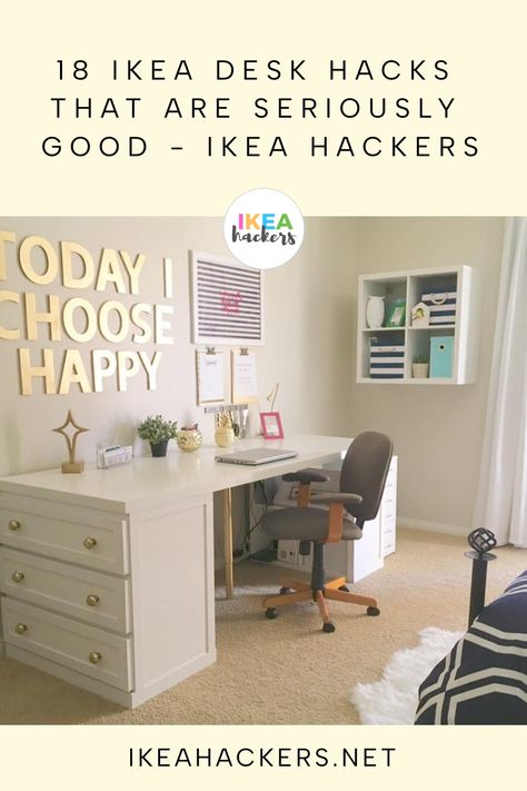 The best IKEA desk hacks that range from simple compact desks, to L-shaped desks to mega monster DIY desks. We’ve got WFH covered. Small Desk With Drawers, L Shaped Desk Ikea, Ikea L Shaped Desk Hack, Ikea Corner Desk Hack, Ikea L Desk, Ikea Countertop Desk, Ikea Desk Drawers, Ikea L Shaped Desk, T Shape Desk