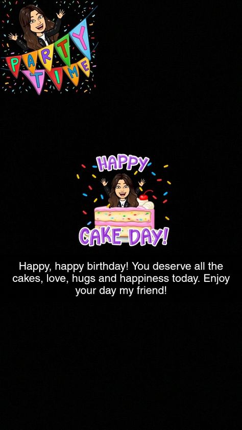 Snap Birthday Wishes, Happy Cake Day, Happy Birthday Cake Photo, Birthday Pic, Birthday Memes, Streak Ideas, Happy Birthday Love Quotes, Happy Birthday Wishes Photos, Happy Birthday Wallpaper