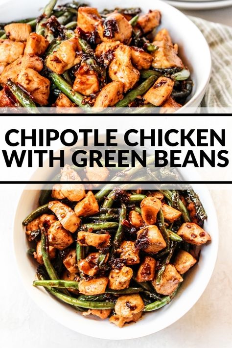 Spicy chicken and tender green beans with chipotle, honey, and garlic? If that sounds good to you then this quick meal is right up your alley! Chicken With Green Beans, Honey And Garlic, Protein Ideas, Chicken Green Beans, Lunch Prep, Ladies Jewellery, Chipotle Chicken, Keto Lunch, Quick Meal