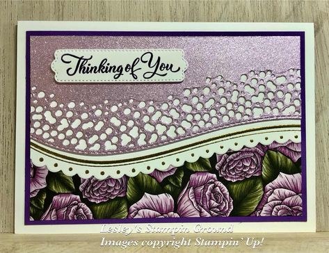 Lesley's Stampin Ground : Around The Bend Favoured Flowers Stampin Up Cards, Around The Bend Stampin Up Dies, New Stampin Up Cards 2023, Favored Flowers Dsp Stampin Up Cards, Around The Bend Stampin Up Cards, Stampin Up 2023 Cards, Stampin Up Around The Bend, Earthen Textures, Background Page