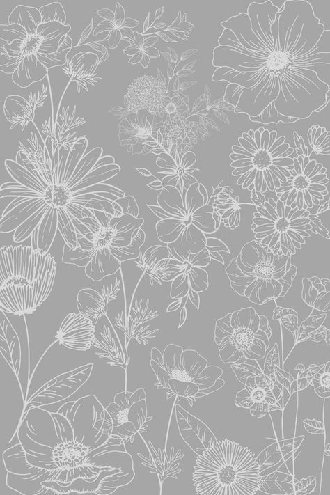 Boho Backgrounds Aesthetic, Floral Wallpaper Simple, Grey Floral Background, Photos For Wallpaper, Cool Wallpapers For Laptop, Wall Decal Pattern, Grey Floral Wallpaper, Wallpaper For Laptop, Boho Background