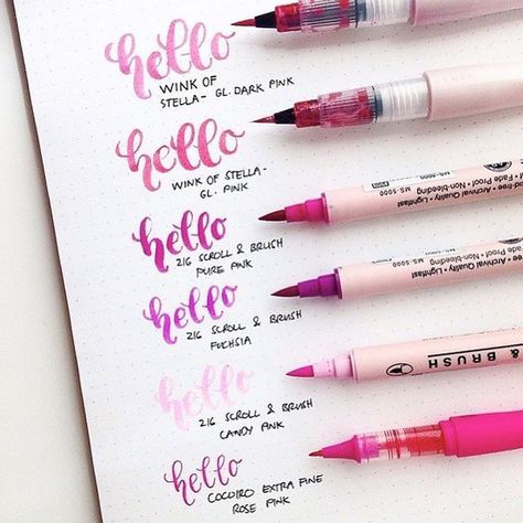 A super pretty example of the Kuretake brush pens Pen Calligraphy, Creative Lettering, Wink Of Stella, Brush Pens, Calligraphy Styles, Colour Code, Bullet Journal Inspo, Calligraphy Letters, Calligraphy Pens