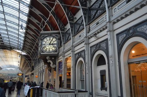 Clock, Platform 1, Paddington Station by N Chadwick Train Station Art, London Paddington Station, 2022 Recap, Isambard Kingdom Brunel, Paddington Station, Liz Lemon, London Underground Stations, Great Western Railway, Deco Architecture