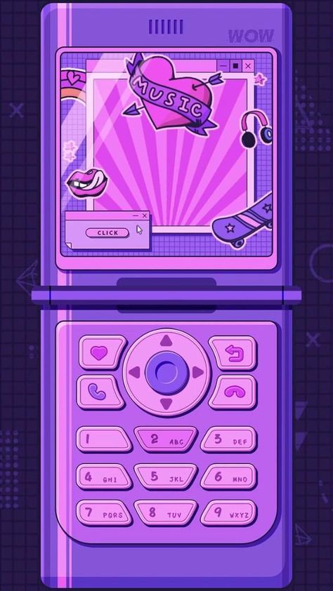 Phone Video Wallpaper, Galaxy Flip Wallpaper, Flip Wallpaper, Galaxy Flip, Wallpaper Galaxy, Pop Wallpaper, Phone Video, Purple Retro, Aesthetic Objects