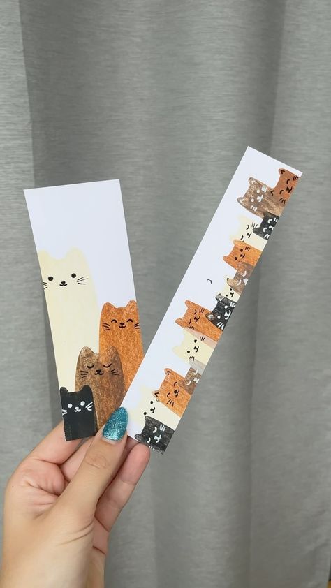 Kira Goode | Making some cat bookmarks 🐈‍⬛🐈📕📓 #crafts #booktok #bookmark #painting #cats #acotar | Instagram Acotar Instagram, Book Marks Design Ideas, Bookmark Painting, Pi Art, Painting Cats, Handmade Bookmarks Diy, Doddle Art, Artistic Wallpaper, Bookmark Craft