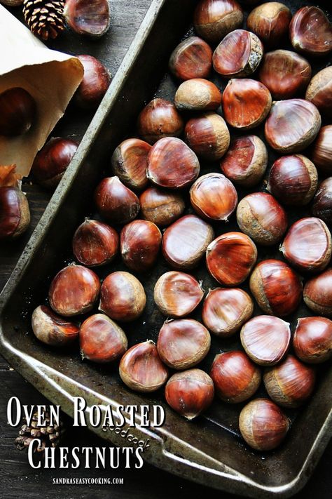 with Cooking Carrots, Chestnut Recipes, Roasted Chestnuts, Healthy Salad, Baking Tins, Cooking Instructions, Oven Roast, Healthy Salad Recipes, Knife Making