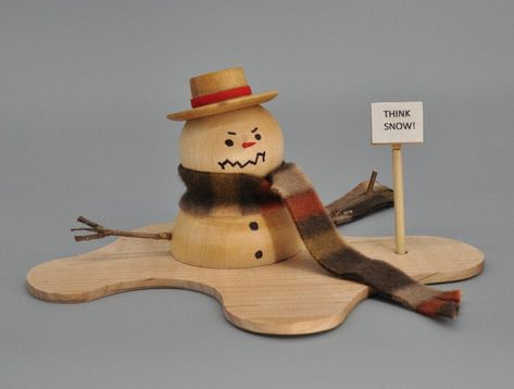 Holiday Items – Tom's Turnings Wood Turned Snowmen, Wood Lathe Christmas Projects, Lathe Snowman, Wood Turned Snowman, Turned Snowman, Wood Turning Ideas, Wood Log Crafts, Small Snowman, Wooden Christmas Crafts