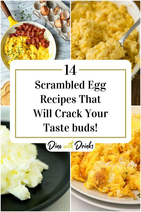 Collage of 4 scrambled egg recipes. Scrambled Eggs With Cream, Scrambled Egg Recipes, Breakfast Eggs Scrambled, Cheesy Scrambled Eggs, Best Scrambled Eggs, Best Egg Recipes, Delicious Smoothie Recipes, Best Brunch Recipes, Scrambled Eggs Recipe