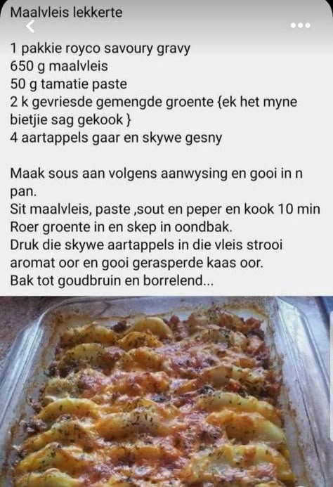 Vinnige Maklike Aandetes, Minced Beef Recipes Easy, Bobotie Recipe, Savoury Party Food, Simple Ingredient Recipes, Quick Cheap Meals, Minced Beef Recipes, Meal Train Recipes, Cookie Recipes Homemade