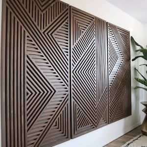 Modern Wood Art, Geometric Wood Art, Rustic Wood Wall Art, Wood Slat Wall, Reclaimed Wood Art, Rustic Wood Walls, Wooden Panel, Decorative Wall Panels, False Ceiling Design