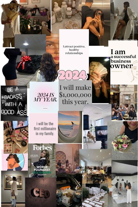 vision board 2024 2024 Pinterest Board, Forbes Vision Board, Millionaire Vision Board, Success Pics, Vision Board Poster, Successful Business Owner, Life Vision, Life Vision Board, Vision Boards