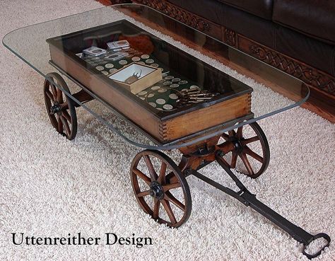 Coffee Table Glass Top, Antique Wagon, Table Glass Top, Coffee Table Glass, Wood Wagon, Cart Coffee Table, Antique Coffee Tables, Display Coffee Table, Table Glass