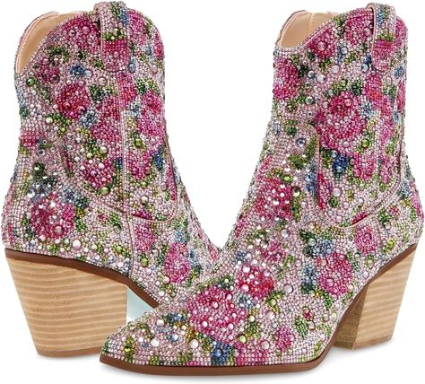 Amazon.com | Betsey Johnson Women's Diva Western Boot, Pink Floral, 7 | Mid-Calf Western Boot, Shoe Obsession, Western Boots, Mid Calf, Betsey Johnson, Pink Floral, Diva, For Free, Boots