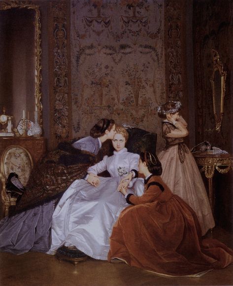 The Reluctant Bride, Reluctant Bride, Auguste Toulmouche, Istoria Artei, Sketchbook Inspo, Rennaissance Art, Classic Paintings, Arte Inspo, Paintings I Love