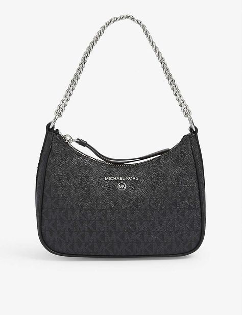 Michael Kors Handbags Black, Michael Kors Bag Black, Baguette Bags, Aesthetic Bags, Travel Size Beauty Products, Black Jet, Chain Strap Bag, Oversized Bag, Michael Kors Shoulder Bag