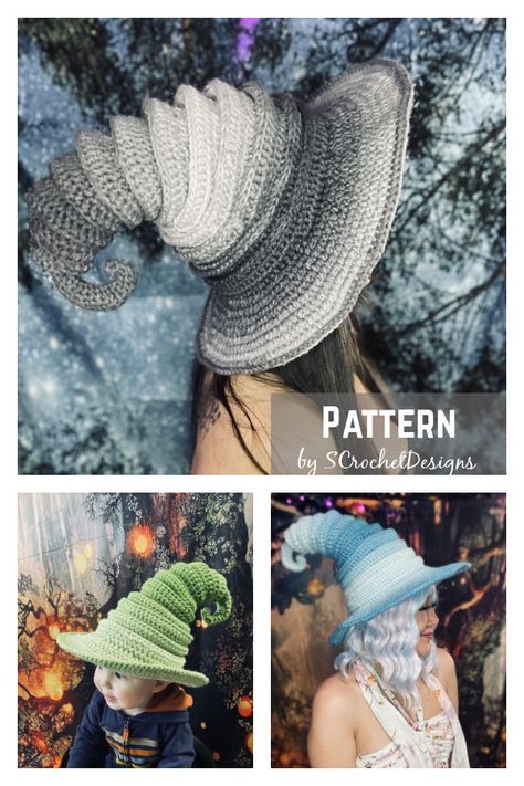 Hat Patterns Free, Halloween Crochet Patterns, Crochet Hats Free Pattern, Crochet Design Pattern, Fun Crochet Projects, Diy Crochet Projects, Bag Crochet, Crochet Hat Pattern, Crochet Accessories