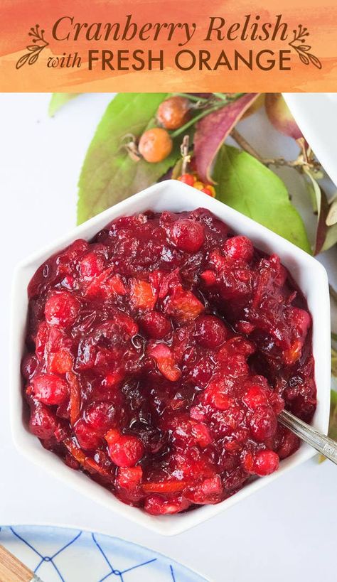 Cranberry Orange Relish, Cranberry Orange Sauce, Cranberry Relish, Cranberry Sauce Recipe, Cranberry Salad, Relish Recipes, Cranberry Sauce Homemade, Diy Thanksgiving, Cranberry Recipes