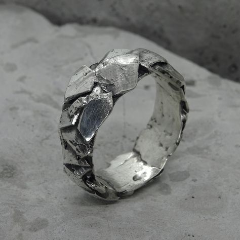 "At the moment we have difficulties with the payment system and we only accept payment through PAYPAL. When placing an order, select PAYPAL as a payment method. Otherwise, we will have to cancel your order. Thank you for understanding! ... BAGGER288 ring Material: 925 Sterling Silver Processing Type: volcanic oxidation+polishing DESCRIPTION: A brutal multilayer ring band can be a great alternative to classic engagement rings. This is perhaps one of the most unique forms in my \"arsenal\". Each s Silver Ring Ideas For Men, Alternative Rings, Ring Steel, Male Ring, Unique Mens Rings, Classic Engagement, Classic Engagement Rings, Men Ring, Gift For Husband