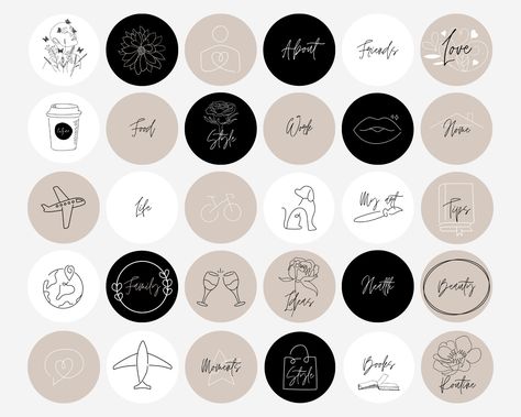 Instagram Highlight Cover Templates in beige, black, and neutral colors. Minimalist and stylish designs, perfect for your Instagram profile. Canva templates #Instagram_Highlight_Covers_Free #Icones_Instagram #Instagram_Story_App #Instagram_Highlight_Cover Instagram Highlight Covers Free, Icones Instagram, Instagram Story App, Zestaw Ikon, Instagram Highlight Cover, Cover Templates, Insta Icon, Digital Business Card, Highlight Cover