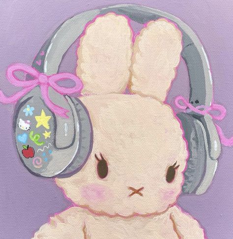 Doodles Bonitos, 헬로키티 배경화면, Art Mignon, Hiasan Bilik, Cute Paintings, Dibujos Cute, A Bunny, Dessin Adorable, Fantasy Illustration