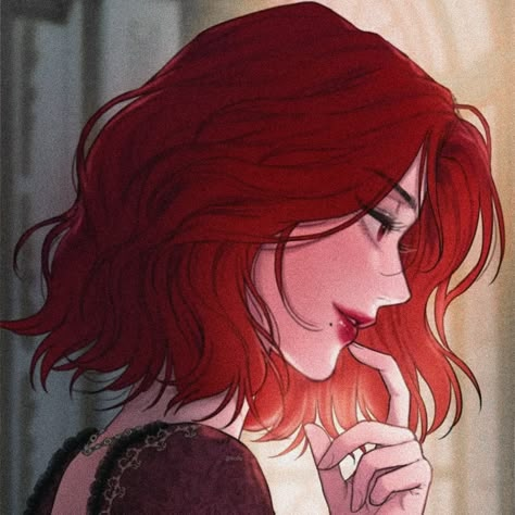 Manwha:Lily Of The Valley artist @rangrarii on instagram and twitter (X) Red Hair Pfp Aesthetic, Twitter Pfp Icons, Rose Red Hair, Lily Icon, Dr Faceclaims, Manhwa Gl, Female Comic Characters, Bad Thinking Diary, Ragnarok Characters