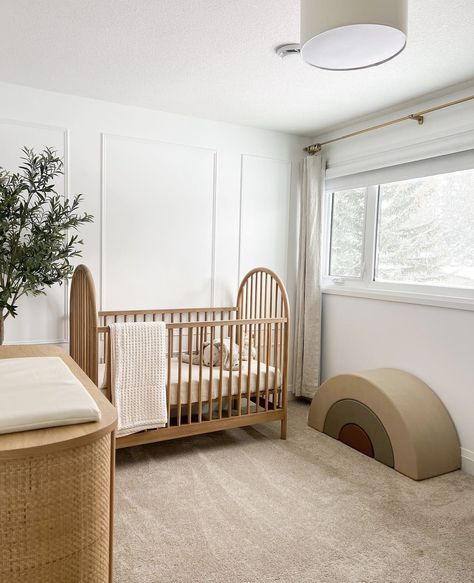 Natural Wood Furniture Nursery, Baby Crib And Dresser, Wooden Baby Cribs Furniture, Simple Wood Crib, Modern Natural Nursery, Natural Wood Crib Nursery Color Schemes, Natural Wood Nursery Ideas, Nursery Ideas Wood Crib, Natural Wood Cribs