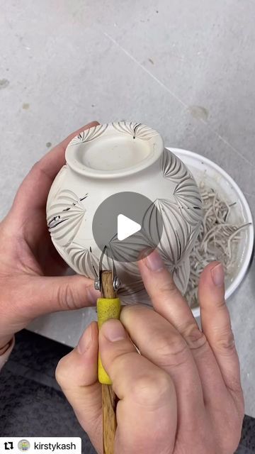 DiamondCore Tools on Instagram: "Carving excellence brought to you by @kirstykash and our P1 V tip carver." Diamond Core Pottery Tools, Pottery Carving Ideas Patterns, Surface Decorations, Pottery Carving, Ceramic Tools, Surface Decoration, Pottery Tools, Pottery Wheel, Carving Tools