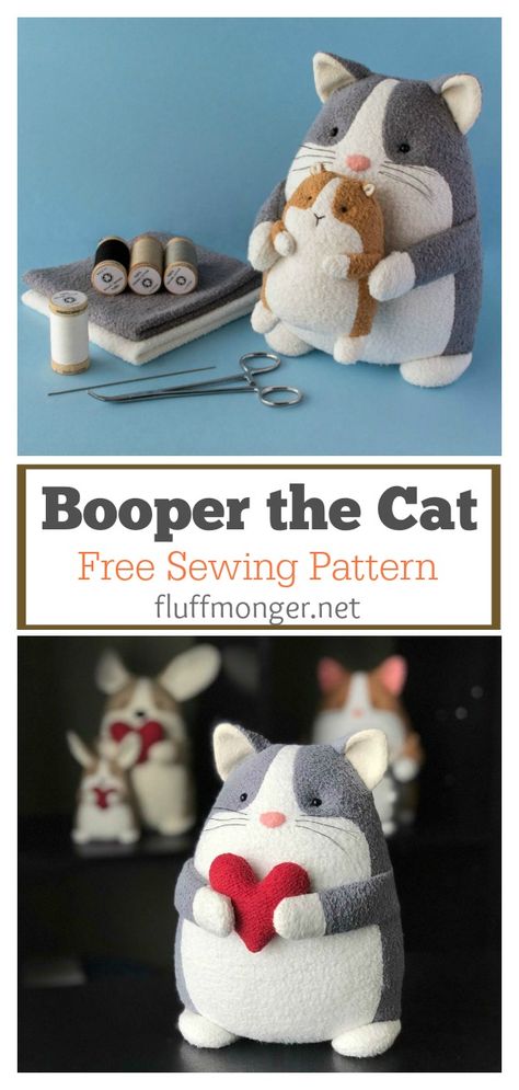 Sewn Cat Pattern, Pet Sewing Projects, Free Cat Sewing Pattern, Stuffed Cat Pattern, Felt Cat Pattern, Cat Pattern Sewing, Easy Cat Plush Pattern Free, Cat Sewing Pattern Free, Cat Plush Pattern