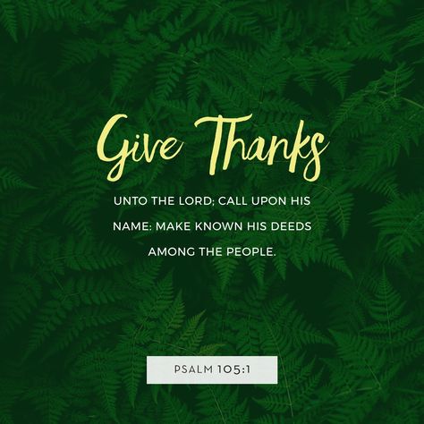 Psalm 105, Give Thanks To The Lord, Amplified Bible, Daily Verses, Daily Bible Verse, Daily Bible, Verse Of The Day, Verse Quotes, Bible Inspiration