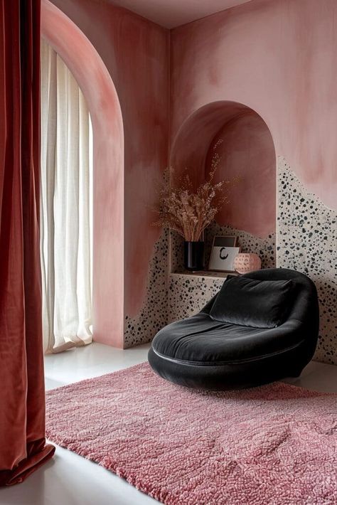 Pink And Black Bedroom Ideas, Pink And Black Bedroom, Most Comfortable Sofa Bed, Pink Bedroom Accessories, Blush Pink Bedding, Black Bedroom Ideas, Moody Interior Design, Pink Accent Walls, Blush Pink Bedroom