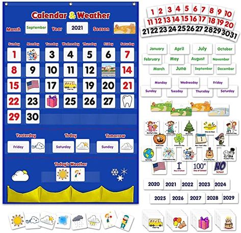 Weather Cards, Weather Chart, Routine Cards, Calendar Kit, Organization Chart, Classroom Calendar, School Calendar, Pocket Chart, Weather Station