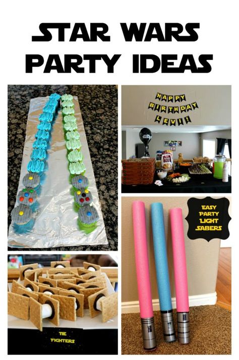 Star Wars Party Ideas- Fun and simple ideas for the perfect Star Wars Party! My boys love Star Wars every since we had a Star Wars Marathon after Christmas last year and our trip to Disneyland early this year. My son requested a Star Wars Themed Birthday Party for his 7th birthday. I like to... Read More » Star Wars Party Ideas, Star Wars Party Games, Star Wars Marathon, Star Wars Themed Birthday Party, Birthday Decorations For Men, Sonic Party, Boy Birthday Decorations, Star Wars Diy, Star Wars Birthday Party