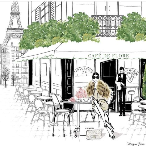 Megan Hess Megan Hess Illustration, Kerrie Hess, Paris Artwork, Paris Illustration, Paris Books, Megan Hess, Model Sketch, Paris Cafe, Paris Art