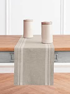 This beautiful neutral linen table runner would be the perfect backdrop for your fall tablescape. Extra Long Table Runners, Farmhouse Table Runner, Stripe Table, Vintage Grain Sack, Farmhouse Table Runners, Table Runner Size, Natural Table, Dining Table Runners, Long Table Runner