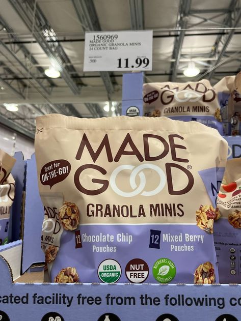 Made Good granola in package at Costco. Made Good Granola, Costco Desserts, Costco Grocery, Costco Snacks, Costco Haul, Costco Shopping List, Costco Food, Best Barbecue Sauce, Organic Granola