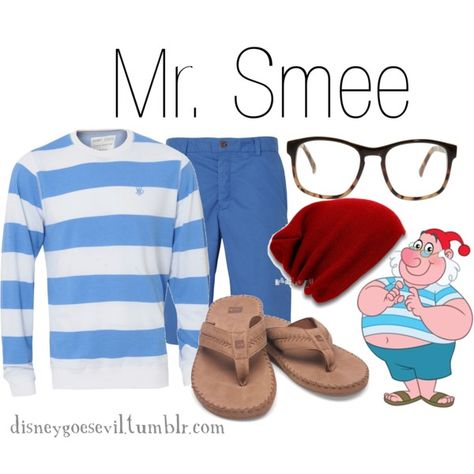 Mr. Smee Diy Captain Hook Costume Men, Mr Smee Disneybound, Donald Disneybound Men, Disneybounding For Men, Mr Smee Costume, Disneybound Villains Men, Smee Costume, Mom And Baby Costumes, Disney Cruise Pirate Night