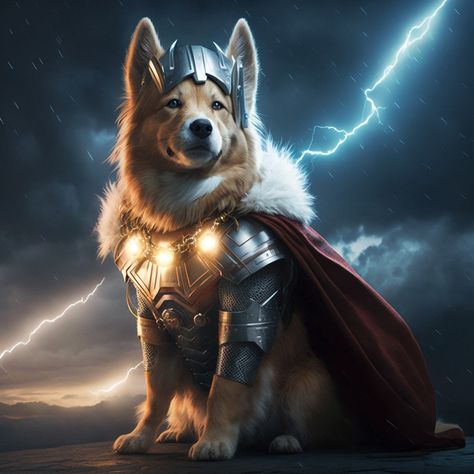 Thor Puppy: The Mighty Mutt of the Marvel Universe Dog Superhero Costume, Superhero Fashion, Costume Parties, Superhero Characters, Dog Costumes, Dog Costume, Super Hero Costumes, The Mighty, Cartoon Dog