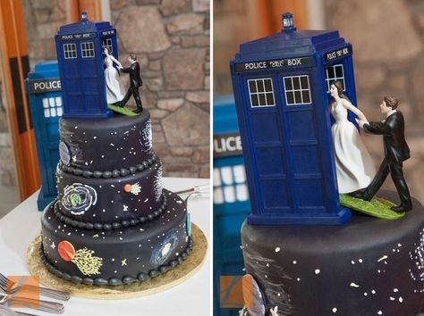 Doctor Who Cakes, Nerdy Wedding Cakes, Doctor Who Wedding, Nerdy Wedding, Modeling Chocolate, Wibbly Wobbly Timey Wimey Stuff, Fantasy Wedding, Timey Wimey Stuff, Virginia Weddings