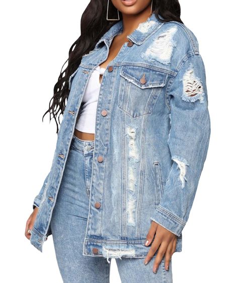 PRICES MAY VARY. denim Imported Button closure Hand Wash Only 【SOFT MATERIAL】This boyfriend long denim jacket is made of 88%cotton+12%Polyester, Durable denim offers comfort, mobility, and versatility. it comfortable to wear. 【FEATURES & DESIGN】 Long Sleeve, Button Down, Oversized, Distressed, Washed, Blue, Ripped, Washed Jean Jackets for Women, Ladies, Juniors, Teen Girls 【MATCHING】 Distressed Denim Jackets can match with Crop Top/ Camisoles/ Tee Top/ Cowboy Hat/ Shorts/ Skinny Jeans/ Skirts/ S Distressed Outfit, Denim Jeans Outfit, Long Denim Jacket, Outfit Oversize, Coat Spring, Denim Jacket Patches, Long Coat Jacket, Outwear Women, Jeans Outfits