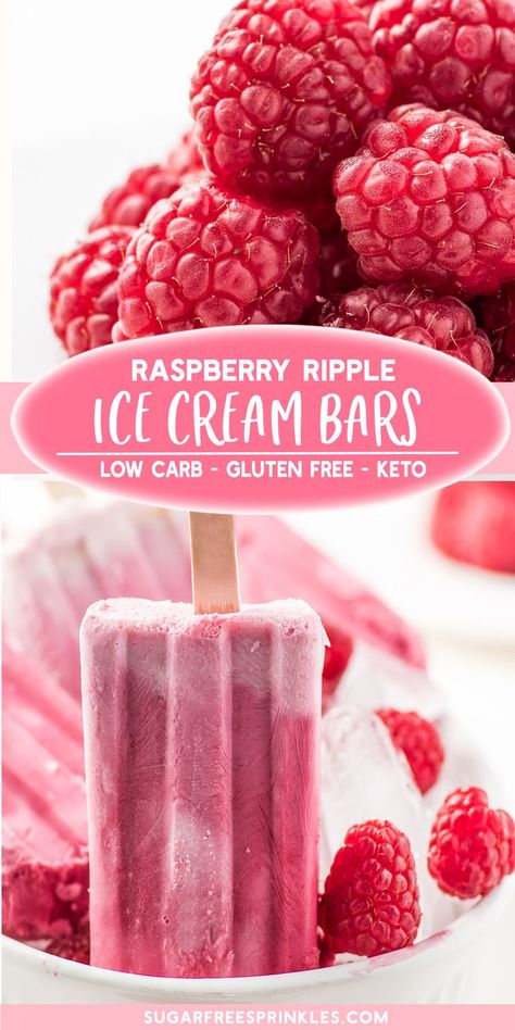 Low Calorie Popsicles, Low Carb Popsicles, Keto Popsicles, Raspberry Yogurt Popsicles, Raspberry Popsicles, Sugar Free Popsicles, Tart Raspberry, Raspberry Ripple Ice Cream, Frozen Pops