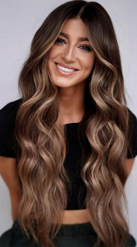 50 Sweater Weather Shades Fall Hair Colour Transformations : Toasted Almond Soft Waves Deep Autumn Hair, Deep Autumn Hair Color, Fall Hair Colour, Short Flippy Hairstyles, Flippy Hairstyles, Autumn Hair Color, Half Bun Hairstyles, Long Hair Highlights, Black Brown Hair