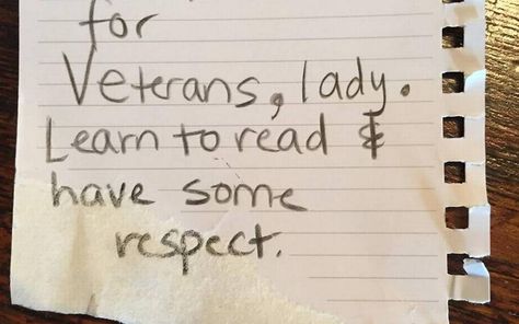 When Rebecca Hayes came out to her car on Monday after shopping at the Coddle Creek Harris Teeter, she discovered a note criticizing her for parking in a spot reserved for veterans. Parking Notes, Apology Note, Female Veteran, Strong Words, Her Campus, Navy Veteran, Passive Aggressive, Facebook Posts, Tell Her