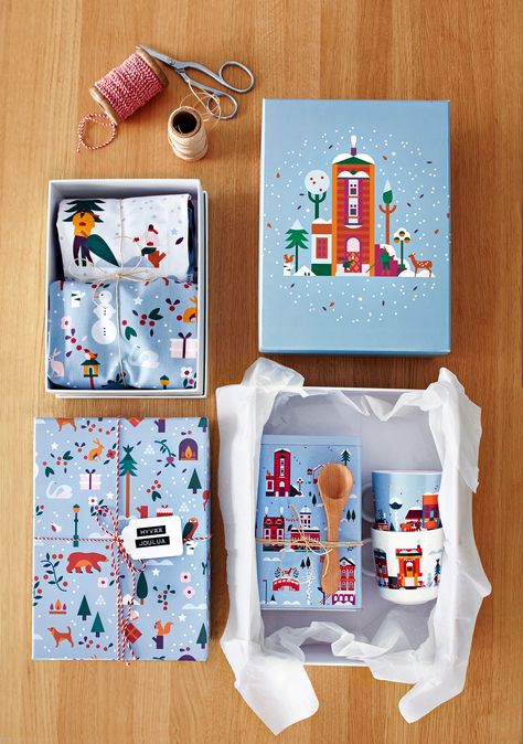 Christmas Packaging Design, Lotta Nieminen, Handmade Packaging, Christmas Hamper, Creative Gift Wrapping, Christmas Packaging, Visual Diary, Creative Packaging Design, Creative Packaging