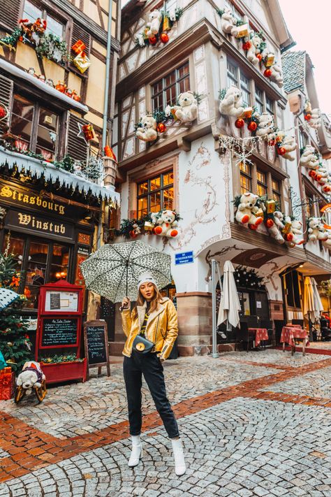 MY TRAVEL GUIDE TO COLMAR AT CHRISTMAS - NotJessFashion Strasbourg Christmas, Jessica Wang, Christmas Destinations, Christmas In Europe, Christmas Markets Europe, France Travel Guide, Greece Travel Guide, Strasbourg France, Christmas Guide