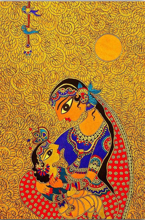 Canvas Painting Krishna, Radha Krishna Paintings, Painting Krishna, Madhubani Art, Krishna Radha Painting, Art Canvas Painting, Madhubani Painting, Indian Folk Art, Krishna Painting