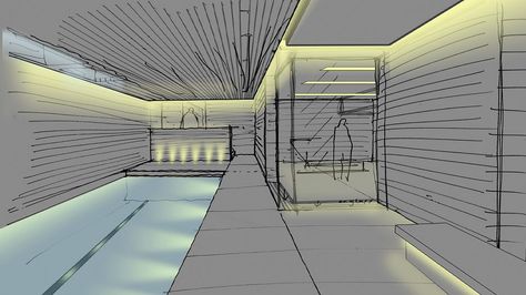 Nulty - Residential Interior Modern Living Space Swimming Pool Lighting Design Swimming Pool Lighting, Coral Bathroom Decor, Modern Garden Lighting, Commercial Lighting Design, Pool Lighting, Blitz Design, Modern Living Space, Design Art Nouveau, Piscina Interior