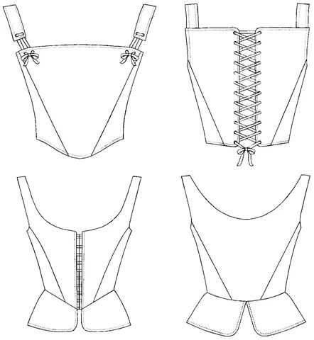 The Folkwear 267 M' Lady's Corset as an Everyday Top Corset Top Pattern, Figure Silhouette, Eye Tape, Catherine De Medici, Elizabethan Era, Corset Sewing Pattern, Corset Vest, Bodice Pattern, Corset Pattern