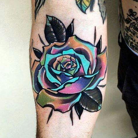 Neon rose Shading Tattoo, Color Shading, Tattoo Shading, Female Tattoos, Harry Potter Tattoos, Rose Tattoo Design, Diy Tattoo, Traditional Tattoos, Wolf Tattoos